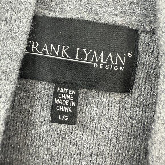 Frank Lyman Cardigan Sweater Size Large Gray Boucle knit Puff Cuffs Pockets - Picture 10 of 11